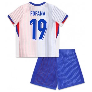 Francie Youssouf Fofana #19 Dětské Venkovní dres komplet ME 2024 Krátký Rukáv (+ trenýrky)